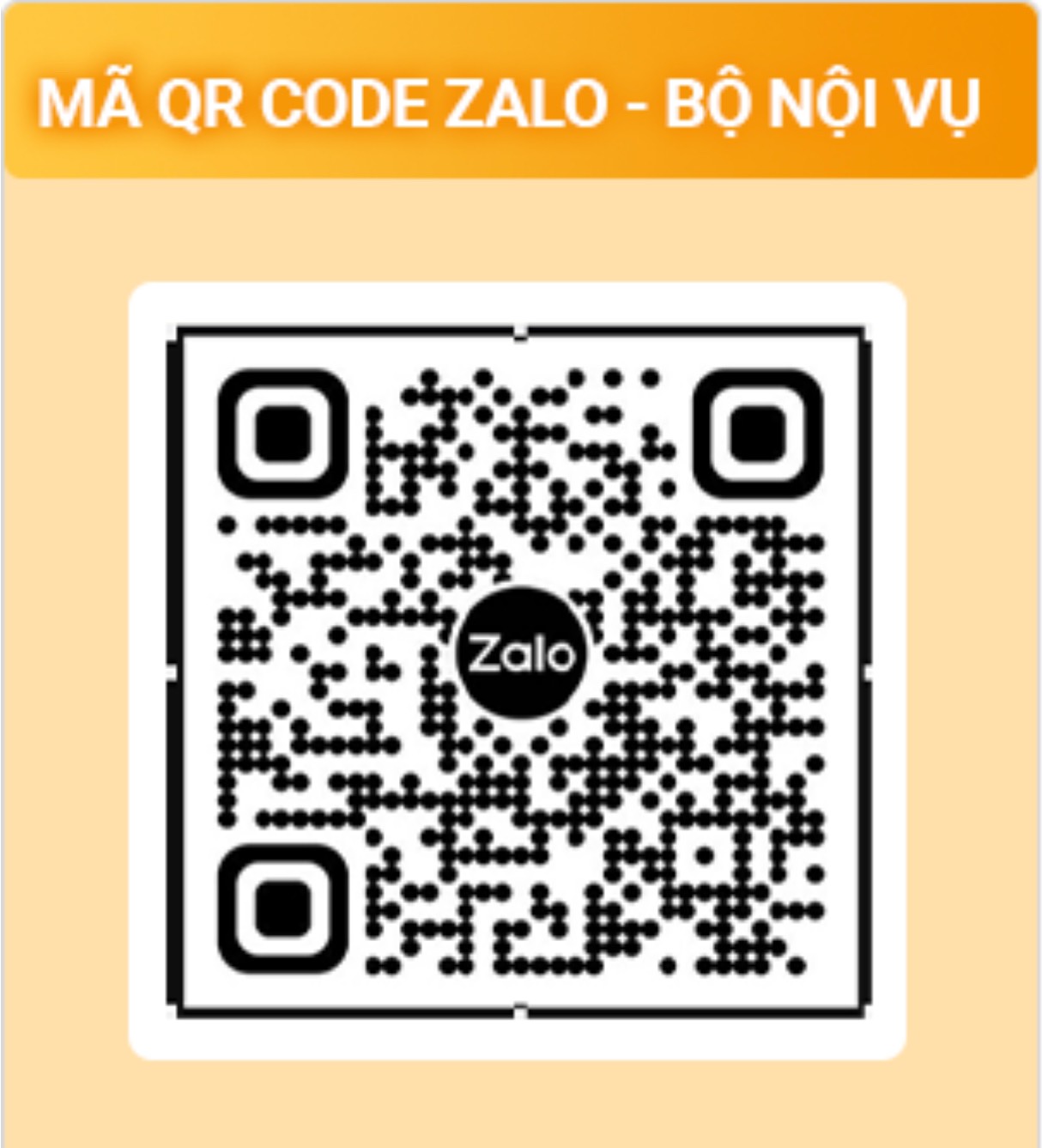 Mã QRCode Zalo OA của Bộ Nội vụ